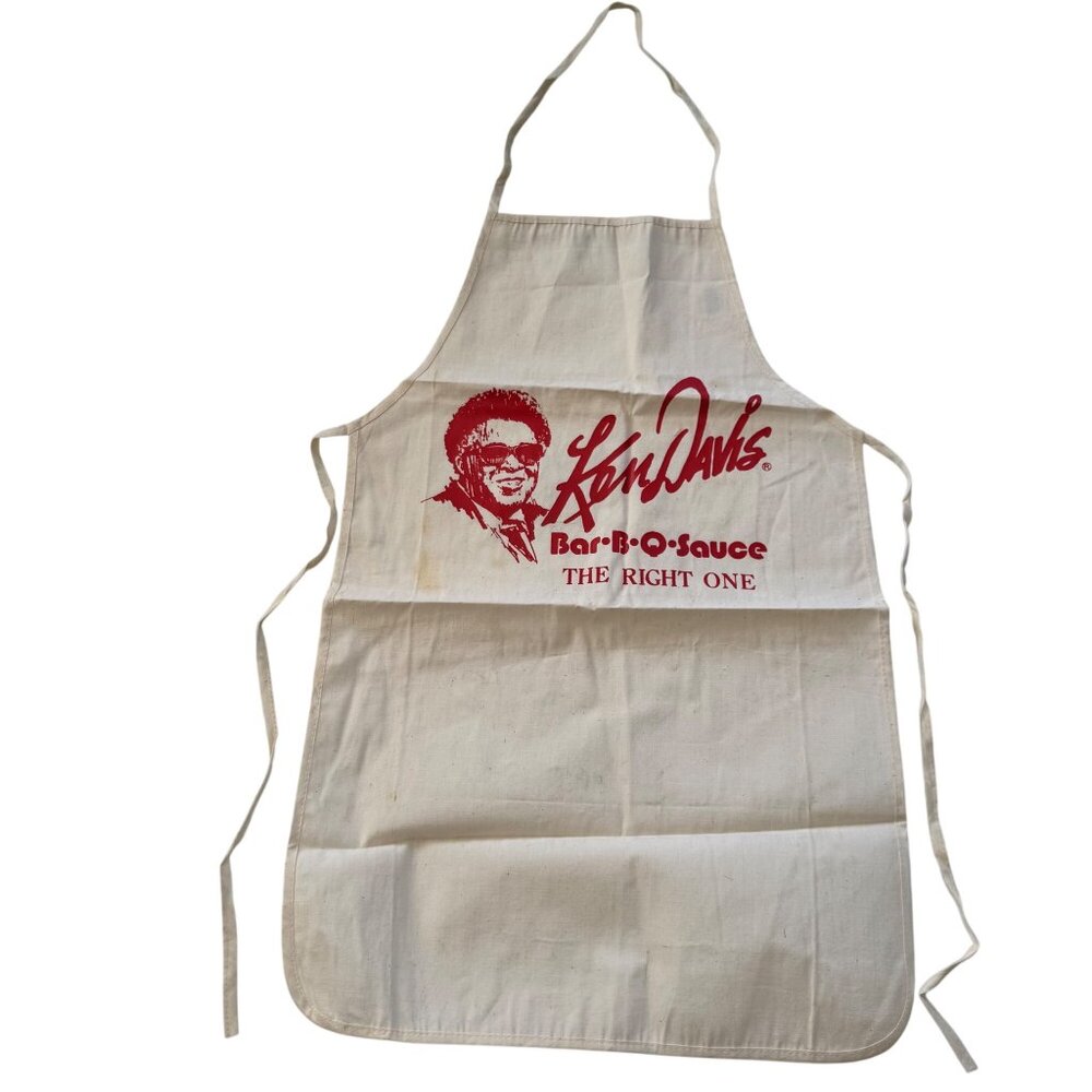 Vintage Ken Davis Bar-B-Q Sauce Apron Augusta Sportswear 100% Cotton USA